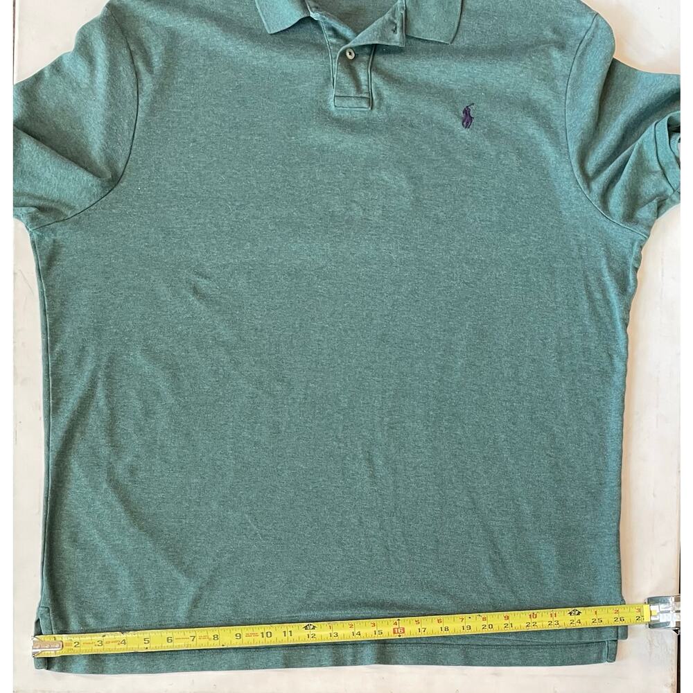 POLO Ralph Lauren Mens Polo Shirt XXL Sage Green Purple Pony Logo 100% Cotton - Picture 5 of 10
